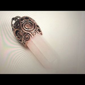 Rose Quartz Hexagonal Pointed Copper Pendant